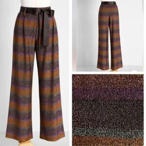 Modcloth NWT Your Time To Shine Wide Leg Pants Sparkly Purple Orange Large
